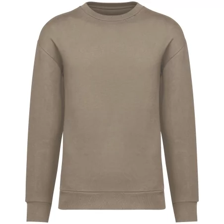 Sweat-shirt écoresponsable à col rond à épaules tombantes molleton gratté unisexe
