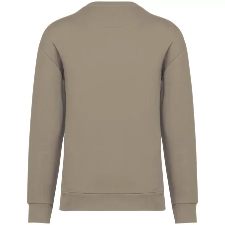 Sweat-shirt écoresponsable à col rond à épaules tombantes molleton gratté unisexe