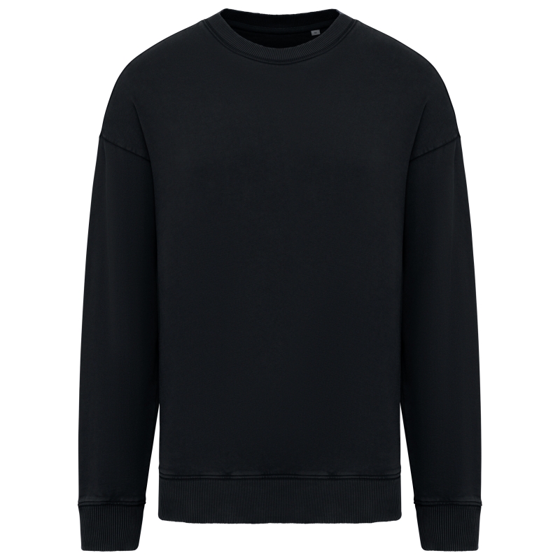 Sweat-shirt écoresponsable à col rond délavé oversize unisexe