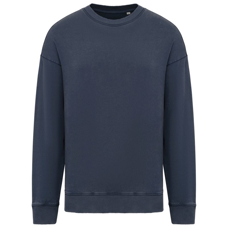Sweat-shirt écoresponsable à col rond délavé oversize unisexe