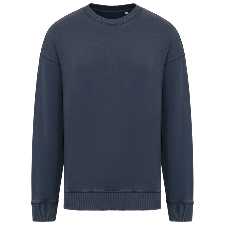 Sweat-shirt écoresponsable à col rond délavé oversize unisexe