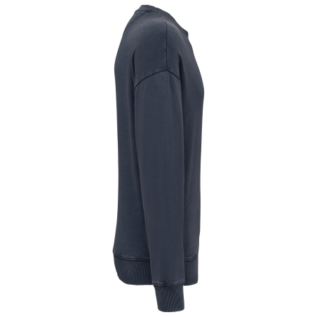 Sweat-shirt écoresponsable à col rond délavé oversize unisexe