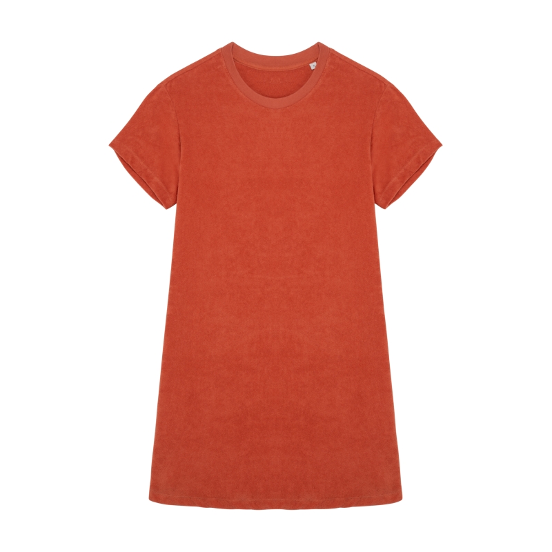 Robe t-shirt écoresponsable en éponge à épaules tombantes femme