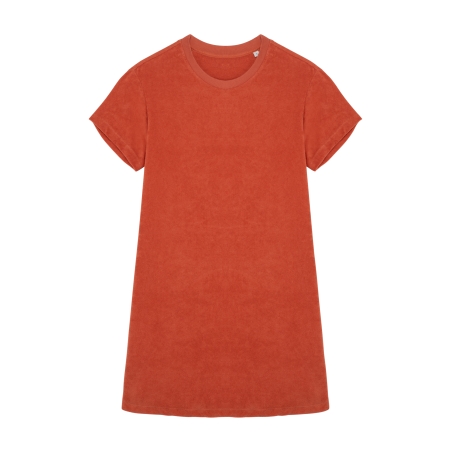 Robe t-shirt écoresponsable en éponge à épaules tombantes femme