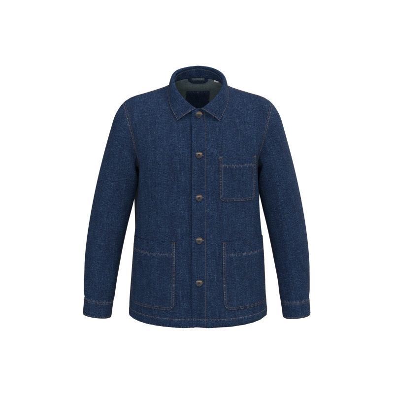 Veste en jean écoresponsable à épaules tombantes unisexe