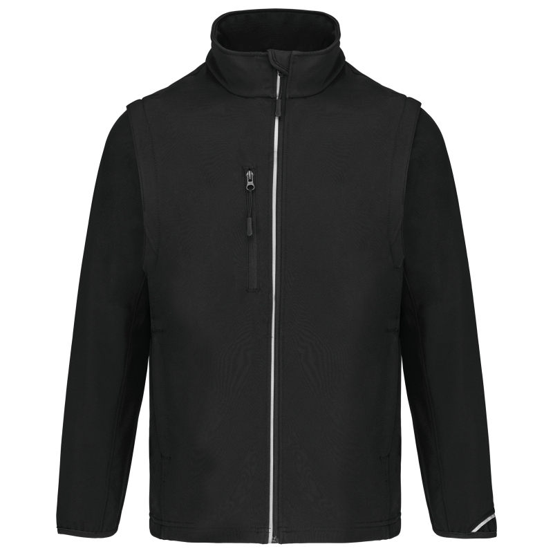 Veste softshell sport manches amovibles unisexe