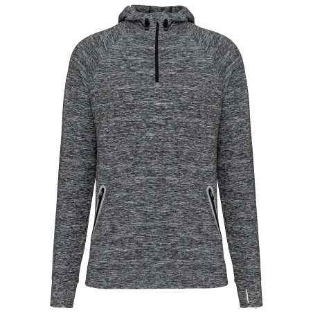 Sweat-shirt à capuche 1/4 zip sport unisexe