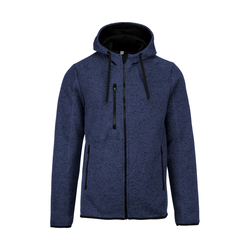 Veste à capuche chinée homme