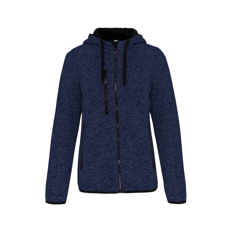 Veste à capuche chinée femme