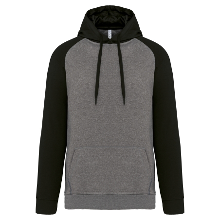 Sweat-shirt à capuche bicolore unisexe