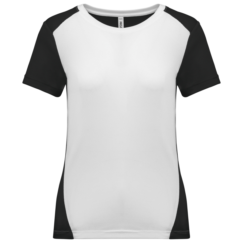 T-shirt de sport écoresponsable bicolore femme