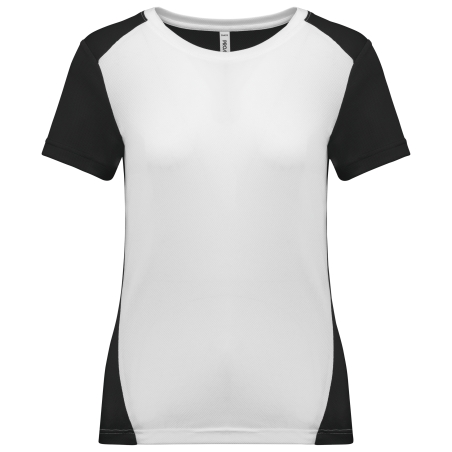 T-shirt de sport écoresponsable bicolore femme