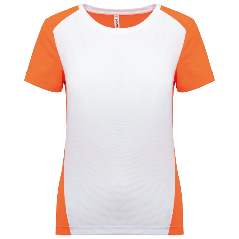 T-shirt de sport écoresponsable bicolore femme