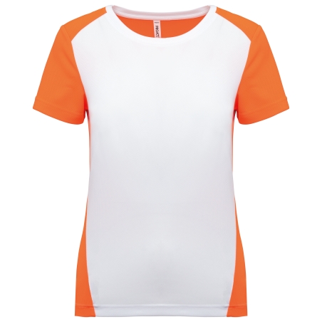 T-shirt de sport écoresponsable bicolore femme
