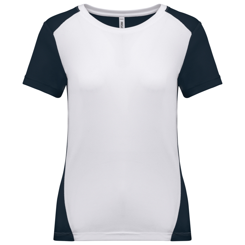 T-shirt de sport écoresponsable bicolore femme