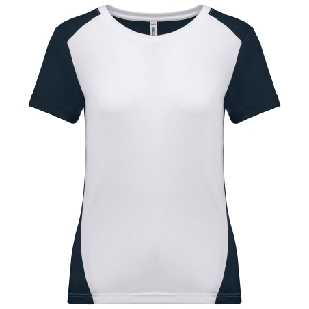 T-shirt de sport écoresponsable bicolore femme