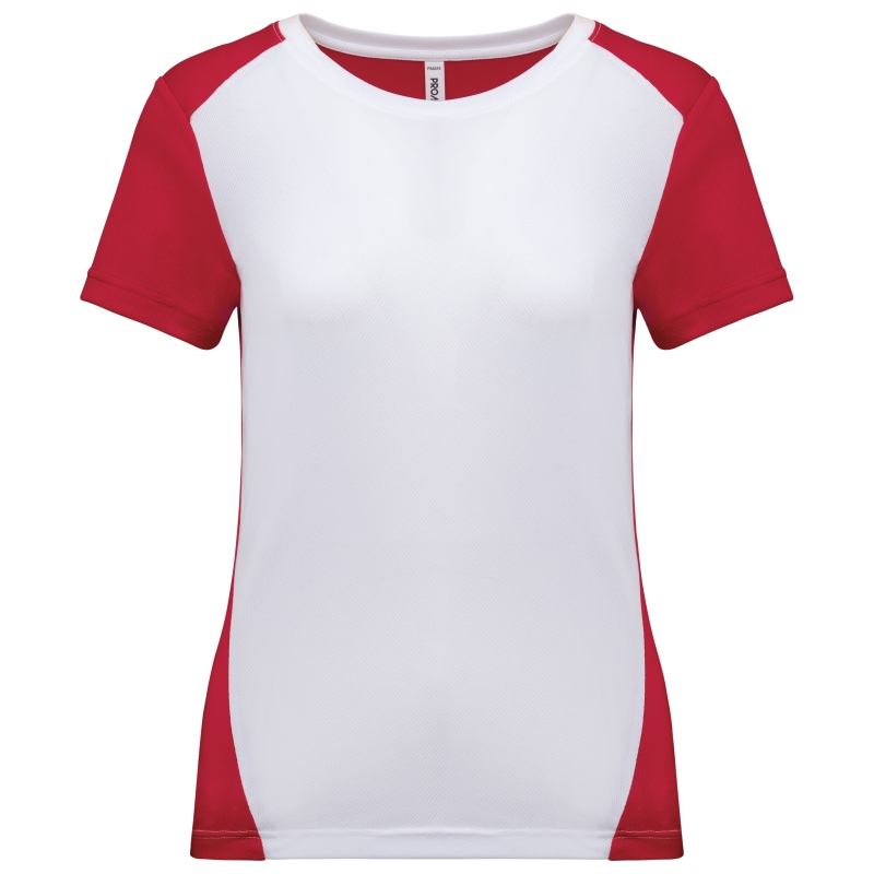T-shirt de sport écoresponsable bicolore femme