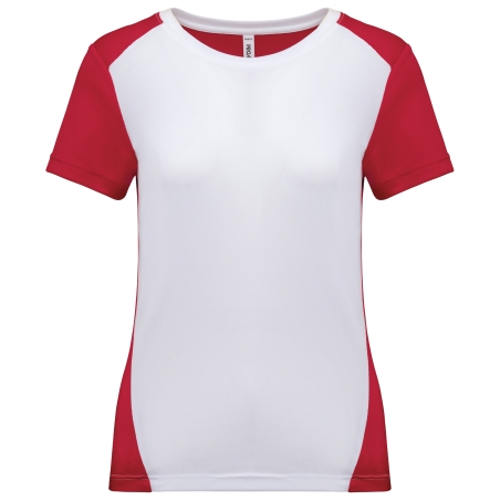 T-shirt de sport écoresponsable bicolore femme