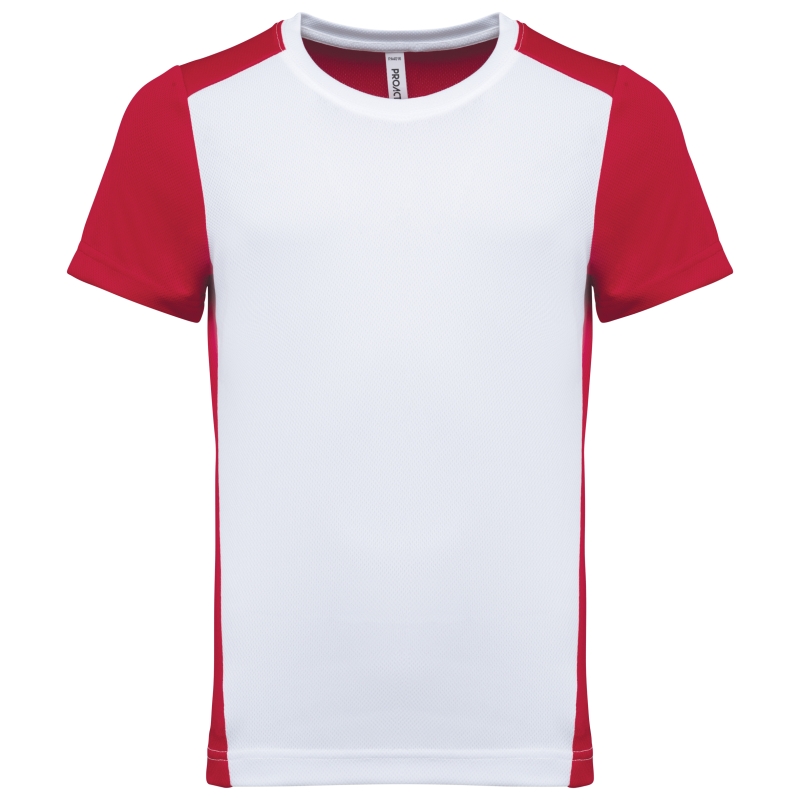T-shirt de sport écoresponsable bicolore enfant