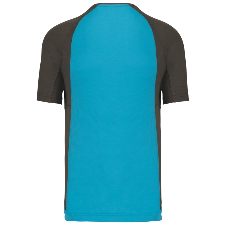 T-shirt de sport bicolore manches courtes unisexe