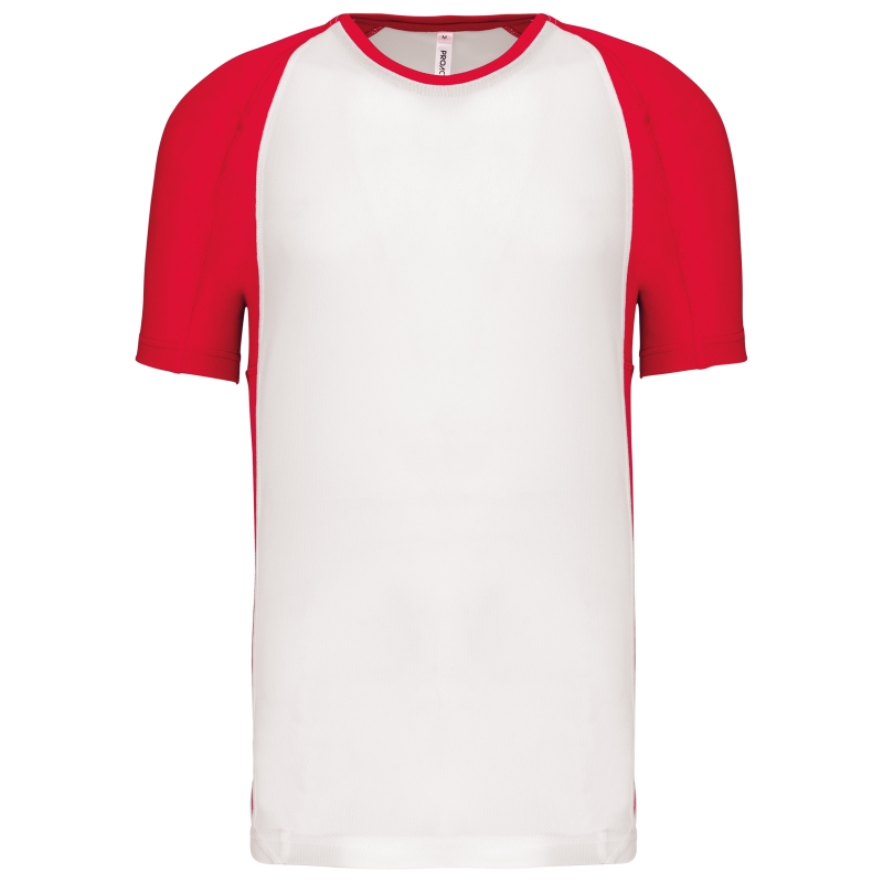 T-shirt de sport bicolore manches courtes unisexe