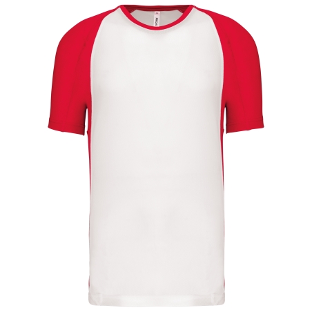T-shirt de sport bicolore manches courtes unisexe