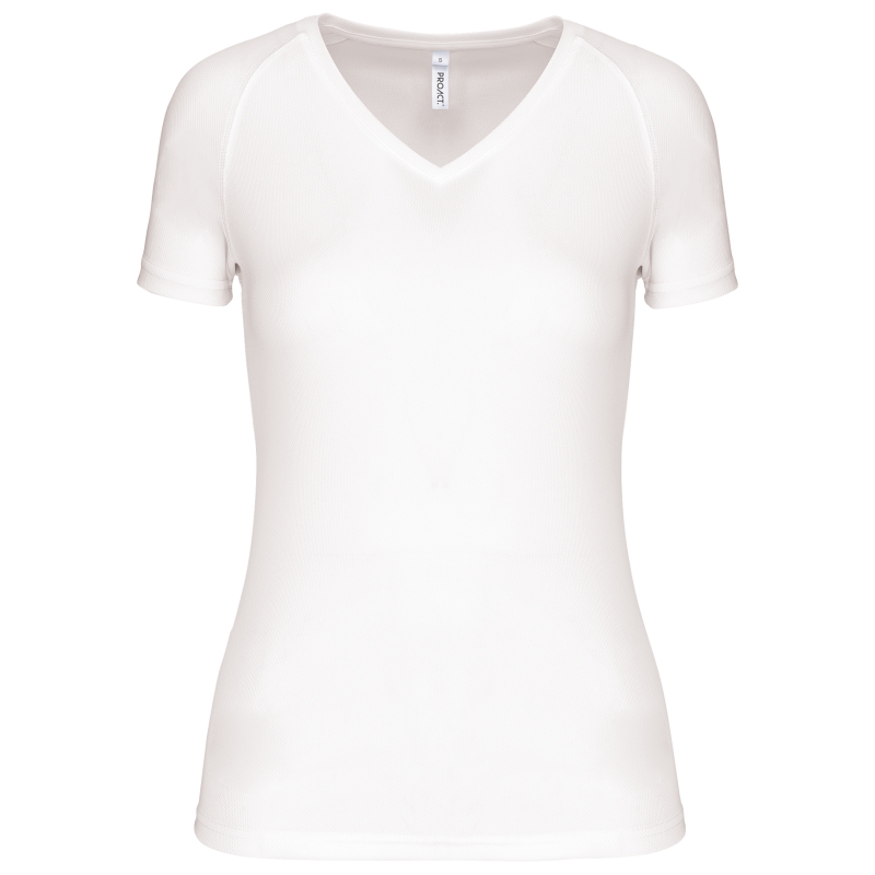 T-shirt de sport manches courtes col v femme