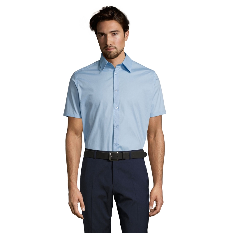 CHEMISE HOMME STRETCH MANCHES COURTES