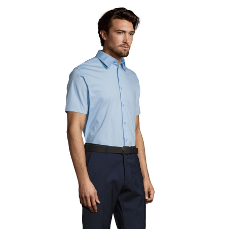 CHEMISE HOMME STRETCH MANCHES COURTES
