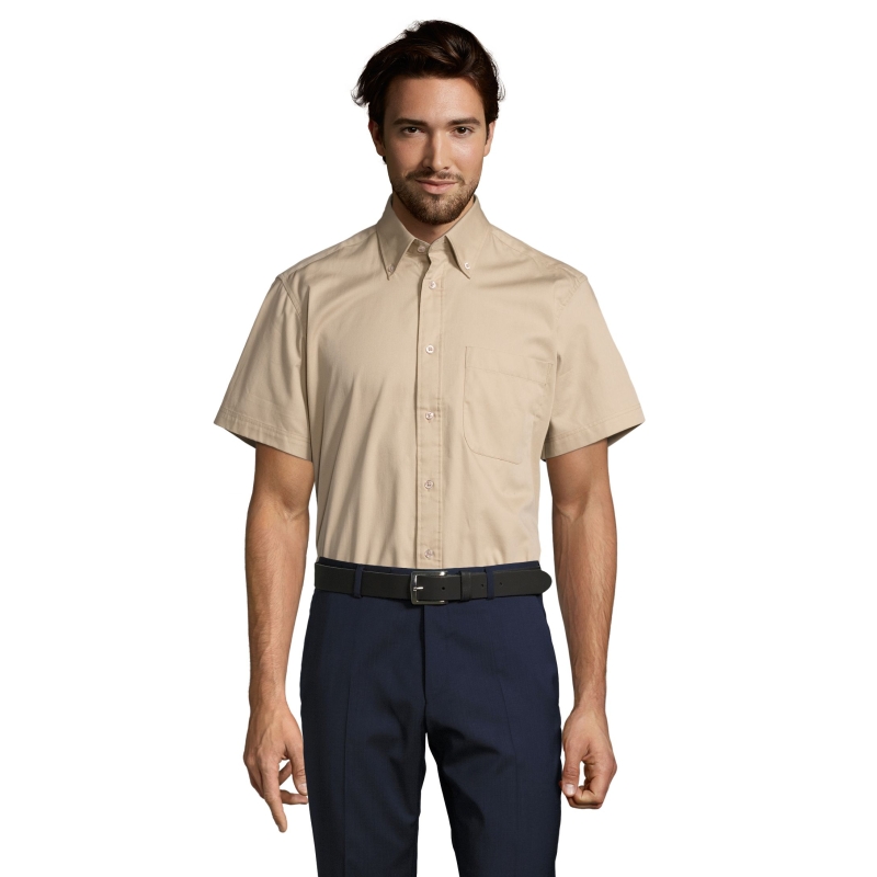 CHEMISE HOMME EN TWILL DE COTON MANCHES COURTES