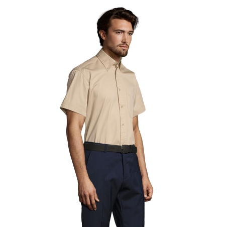 CHEMISE HOMME EN TWILL DE COTON MANCHES COURTES