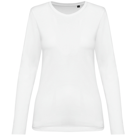 T-shirt Supima® col rond manches longues femme