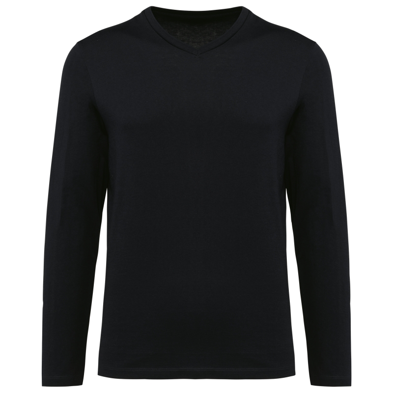 T-shirt Supima® col V manches longues homme