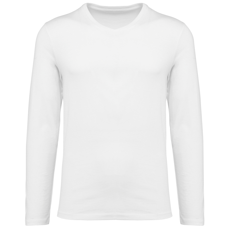 T-shirt Supima® col V manches longues homme