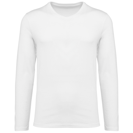 T-shirt Supima® col V manches longues homme