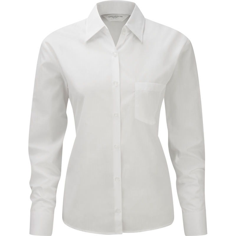 Chemise femme popeline polycoton manches longues