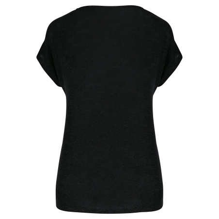 T-shirt col V en lin femme
