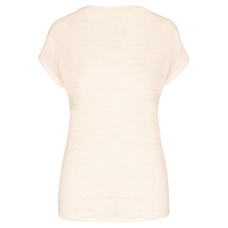 T-shirt col V en lin femme