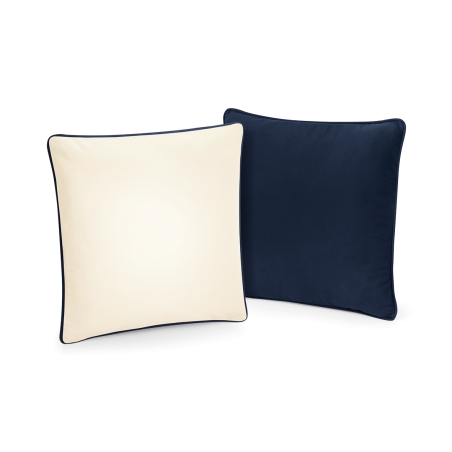 Housse de coussin à bord passepoilé