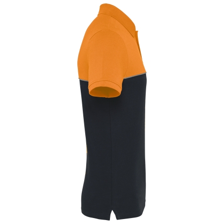 Polo bicolore écoresponsable manches courtes unisexe