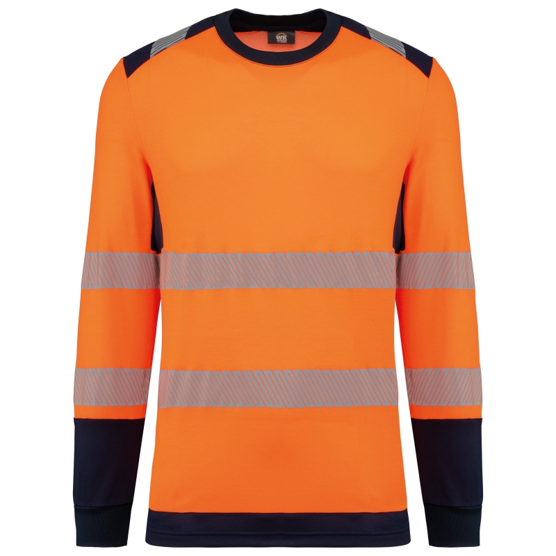 T-shirt de sécurité recyclé col rond manches longues unisexe