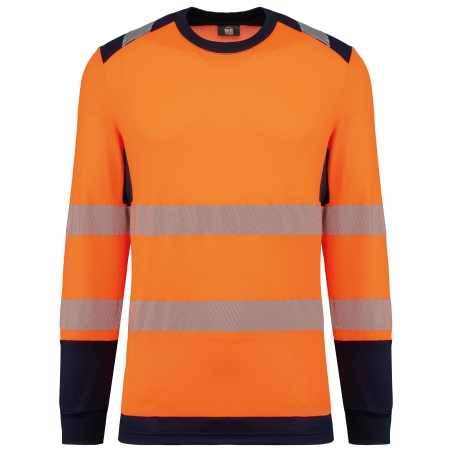 T-shirt de sécurité recyclé col rond manches longues unisexe