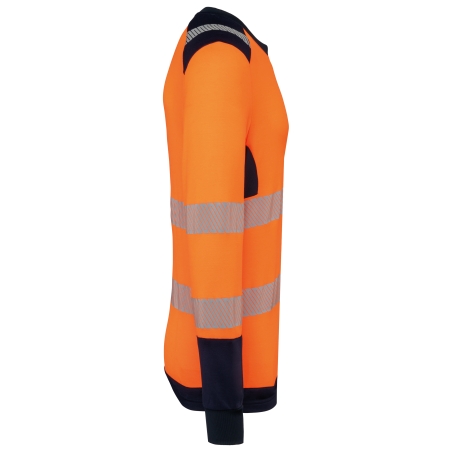 T-shirt de sécurité recyclé col rond manches longues unisexe