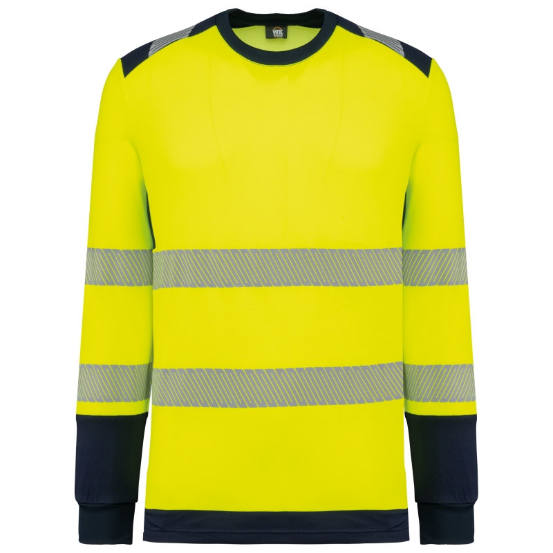 T-shirt de sécurité recyclé col rond manches longues unisexe