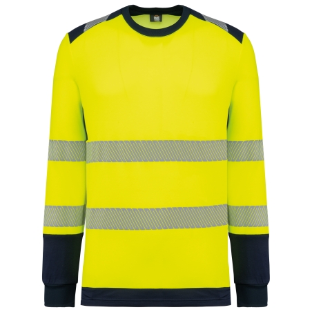 T-shirt de sécurité recyclé col rond manches longues unisexe