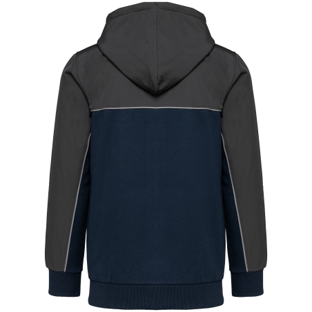 Veste molleton bicolore zippée à capuche écoresponsable unisexe