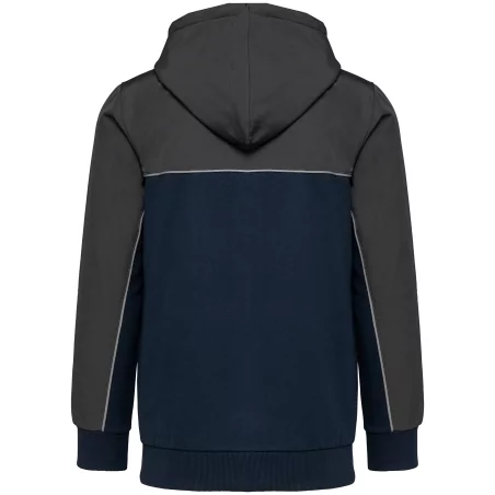 Veste molleton bicolore zippée à capuche écoresponsable unisexe
