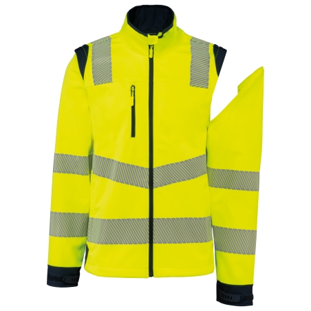 Veste softshell de sécurité recyclée avec manches détachables unisexe
