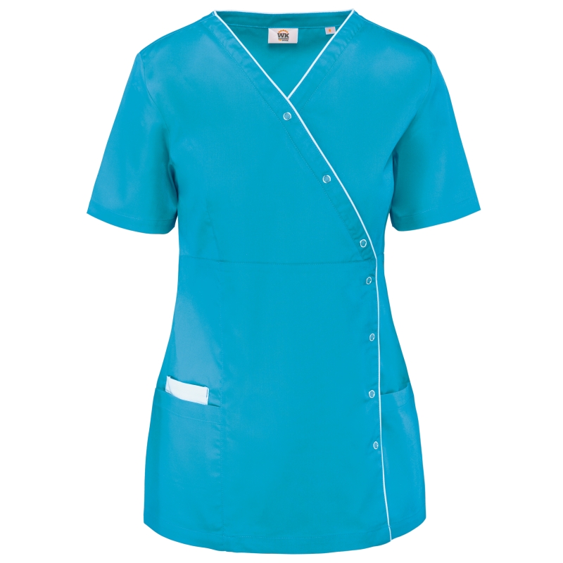 Blouse polycoton avec boutons-pression femme
