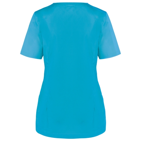 Blouse polycoton avec boutons-pression femme